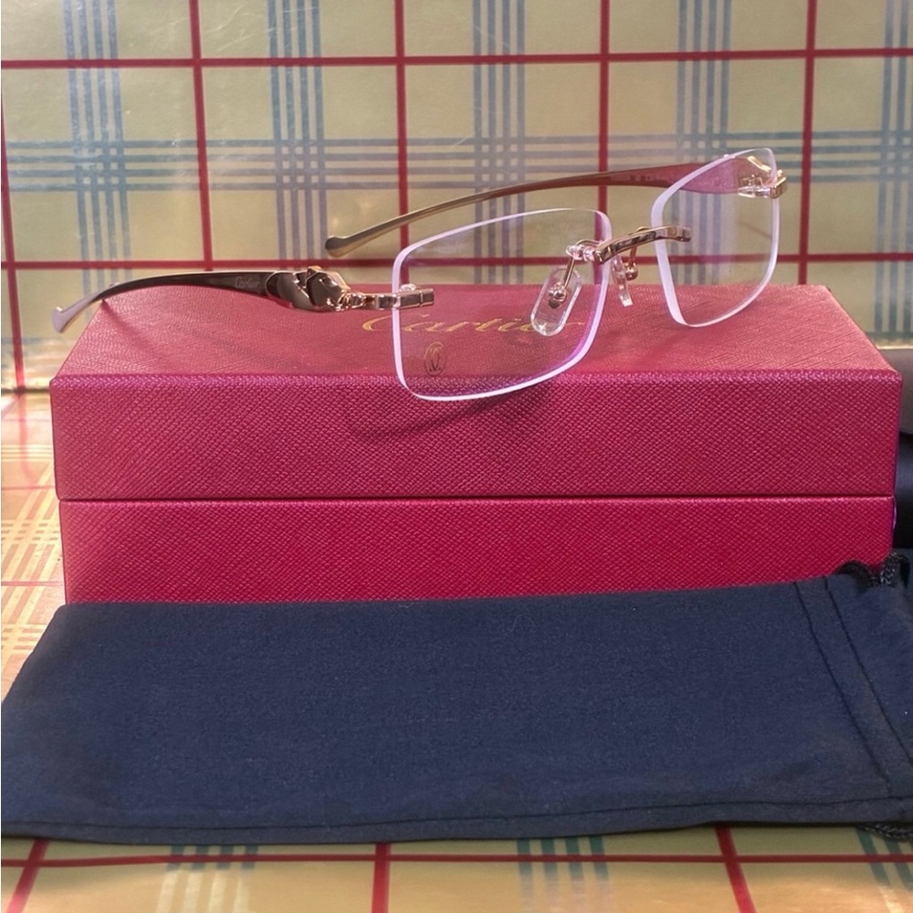 Cartier Panther Unisex Rimless Glasses